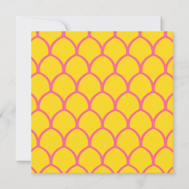 Invitation Motif de l'ananas tropical en rose et jaune (Devant)