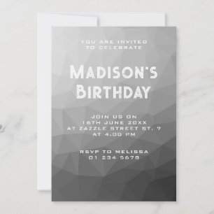 Invitation Motif de maille géométrique à dégradé gris