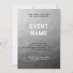 Invitation Motif de maille géométrique à dégradé gris