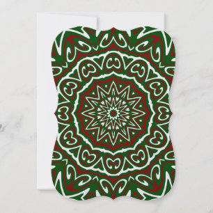 Invitation Motif de mandala de Noël groovy maximaliste orné