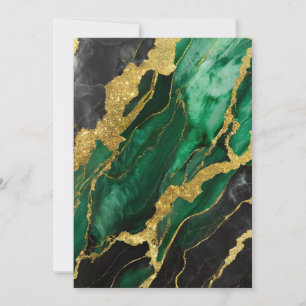 Invitation Motif de marbre vert avec or