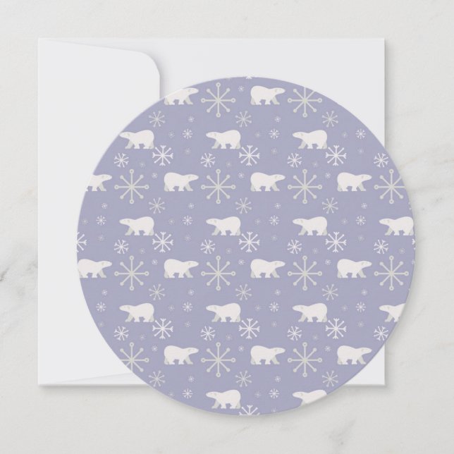 Invitation Motif de Noël avec ours polaires et flocons de nei (Devant)