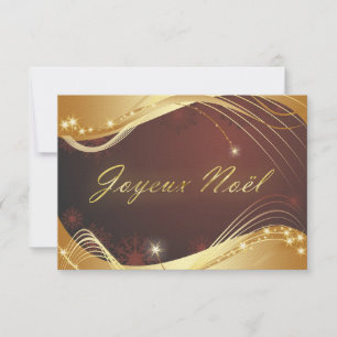 Invitation Motif de Noël doré avec arrière - plan rouge...