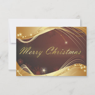Invitation Motif de Noël doré avec arrière - plan rouge