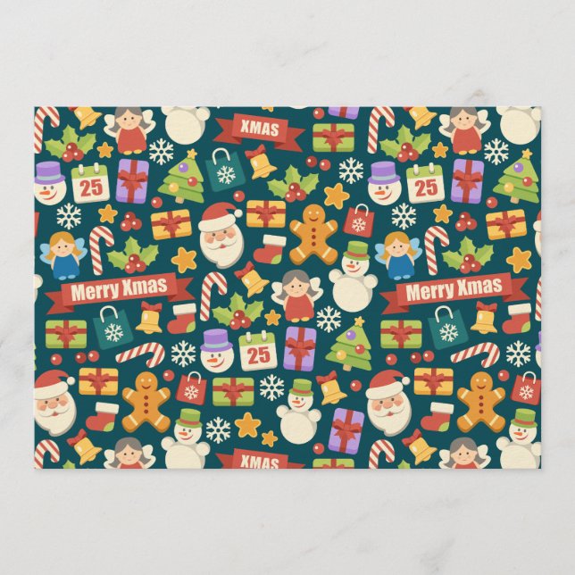 Invitation Motif de Noël élégant - Conception Joyeux Noël (Devant)