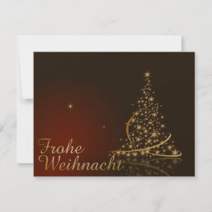 Invitation Motif de Noël rouge avec arbre de Noël doré