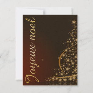 Invitation Motif de Noël rouge avec arbre de Noël doré