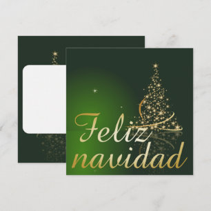 Invitation Motif de Noël vert avec arbre de Noël.