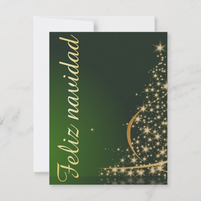 Invitation Motif de Noël vert avec arbre de Noël. (Devant)