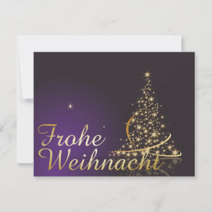 Invitation Motif de Noël violet foncé avec arbre de Noël