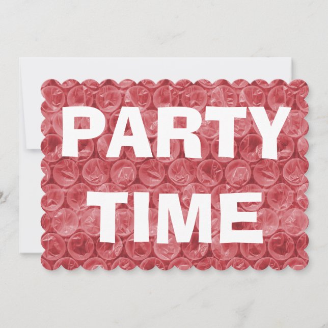 Invitation Motif de papier bulle rouge (Devant)