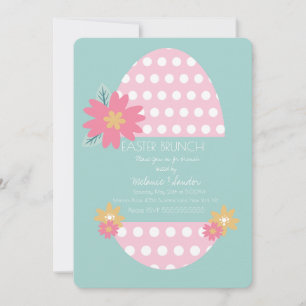 Invitation Motif de Pâques floral pour le dîner de brunch fam