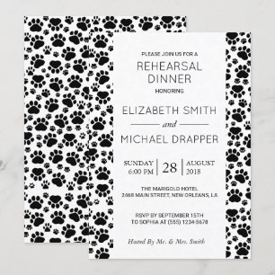 Invitation Motif De Pâtes, Noir Et Blanc, Dîner De Répétition
