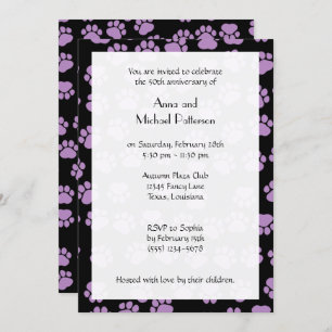 Invitation Motif De Pâtes, Pâtes Lilac, Pâtes De Chien, Anniv