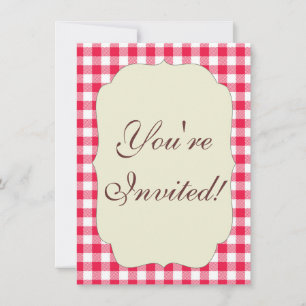 Invitation Motif de pays En vichy rouge classique