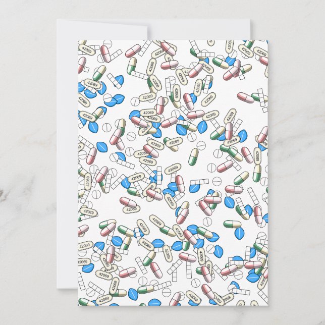 Invitation Motif de poudres de pilules (Devant)