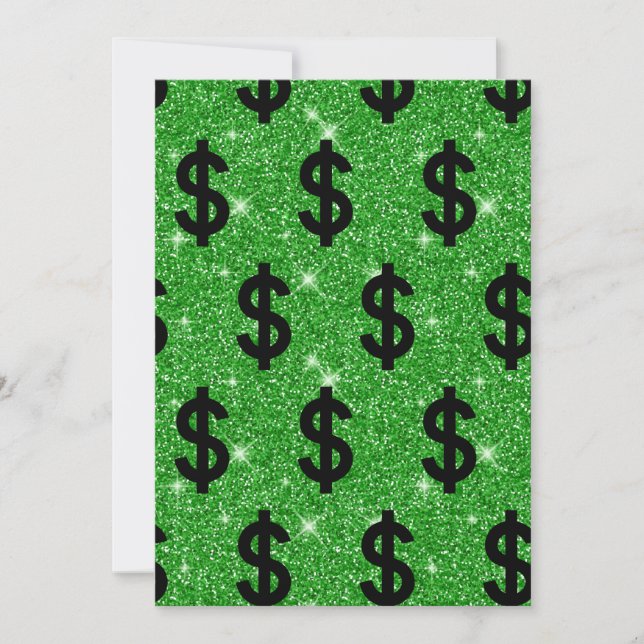 Invitation Motif de signe dollar d'argent Finance Wall Street (Devant)