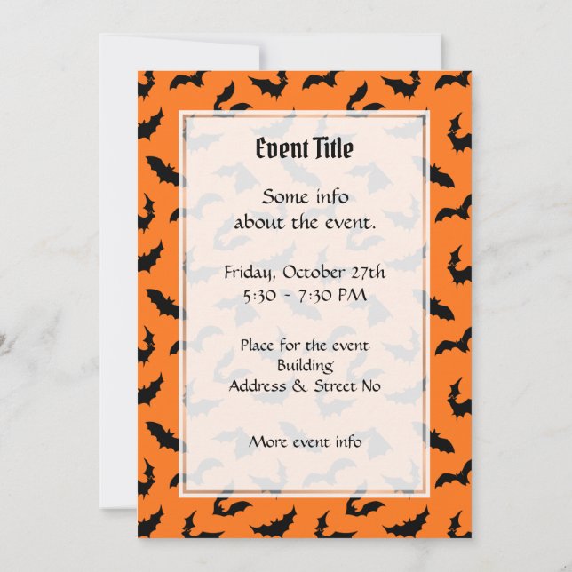 Invitation Motif de silhouettes de chaume (Dos)