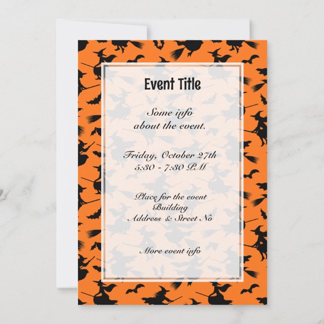 Invitation Motif de sorcières volantes (Dos)