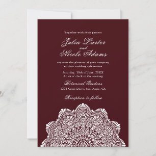 Invitation Motif de style mandala de mariage artistique moder