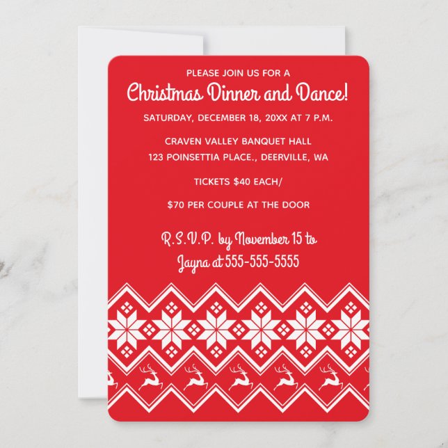 Invitation Motif de Sweat Rouge de Noël Modifiable  (Devant)