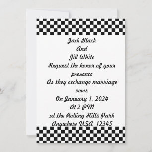 Invitation Motif de tableau de bord noir et blanc