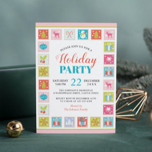 Invitation Motif de timbres de Noël