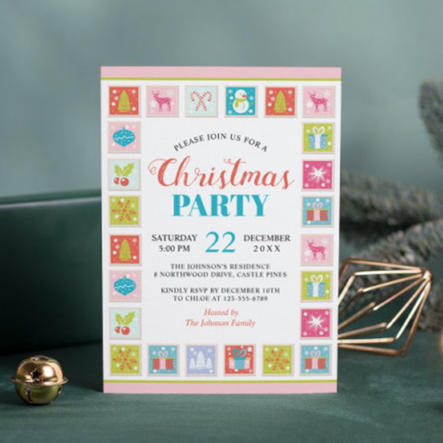 Invitation Motif de timbres de Noël (Créateur téléchargé)