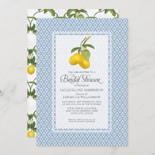 Invitation Motif de treillis de citron de jardin d'agrume de