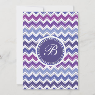 Invitation Motif de zigzag tribal de Chevron dans bleu et