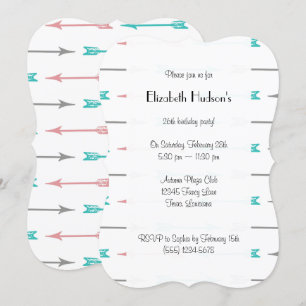 Invitation Motif Des Flèches, Flèches Colorées, Anniversaire