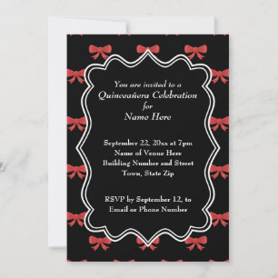 Invitation Motif des vaches noires et rouges Imprimer Quincea