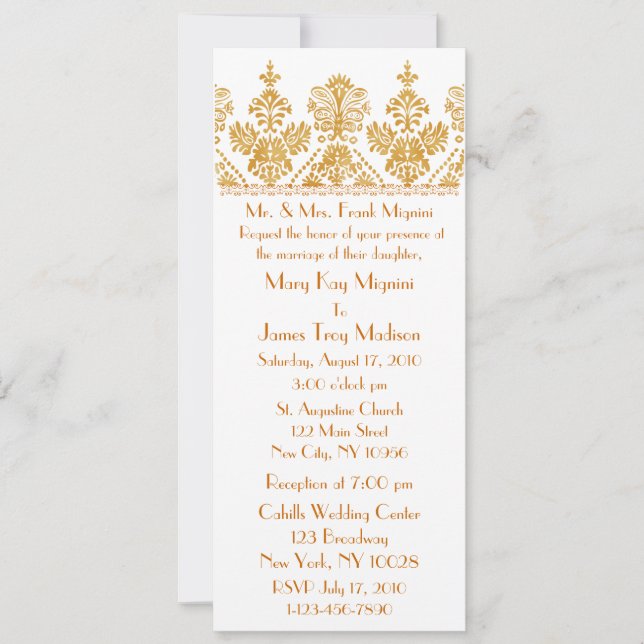 Invitation Motif d'essai officiel de l'or antique (Devant)