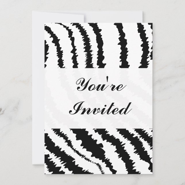 Invitation Motif d'impression Black Zebra. (Devant)