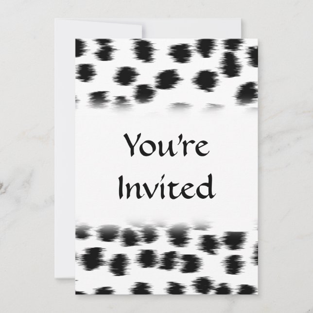 Invitation Motif d'impression Dalmatien noir et blanc. (Devant)