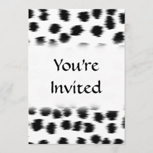 Invitation Motif d'impression Dalmatien noir et blanc.