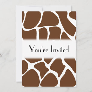 Invitation Motif d'impression de girafe en Brown foncé.