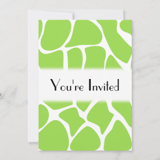 Invitation Motif d'impression de girafe en vert citron.