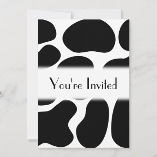 Invitation Motif d'impression de vache noire et blanche.