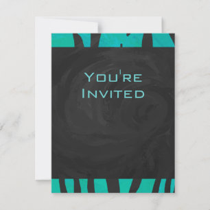 Invitation Motif d'impression Turquoise et noir de tigre de m