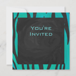 Invitation Motif d'impression Turquoise et noir de tigre de m