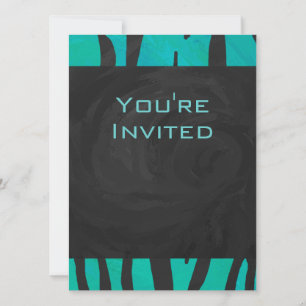 Invitation Motif d'impression Turquoise et noir de tigre de m