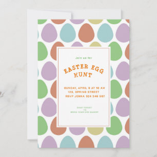 Invitation Motif d'Œufs de Pâques Colorés