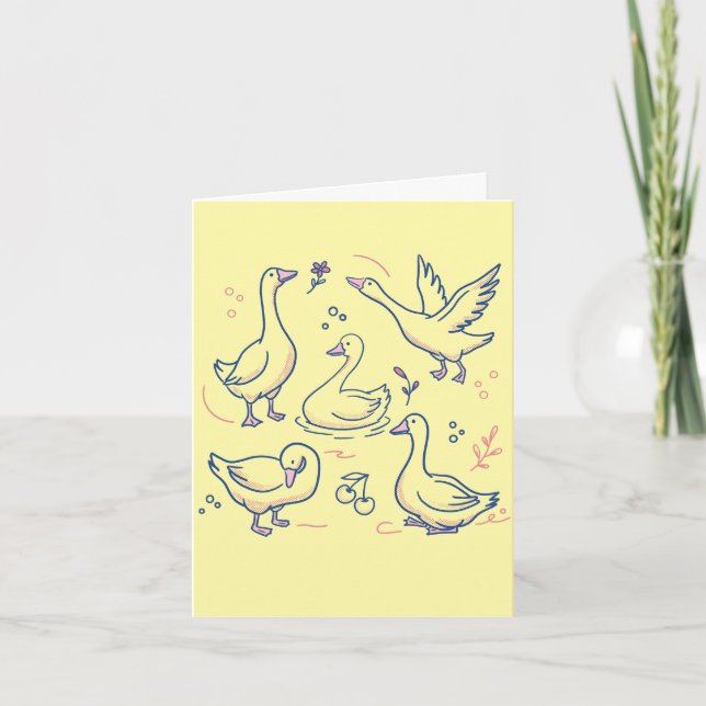 Invitation Motif d'oie drôle (Devant)