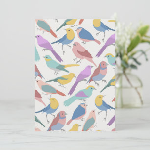 Invitation Motif d'oiseaux chanteurs pastel Oiseaux d'aquarel