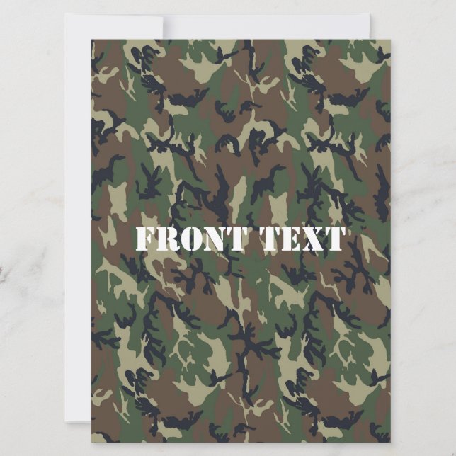 Invitation Motif du camouflage vert militaire (Devant)