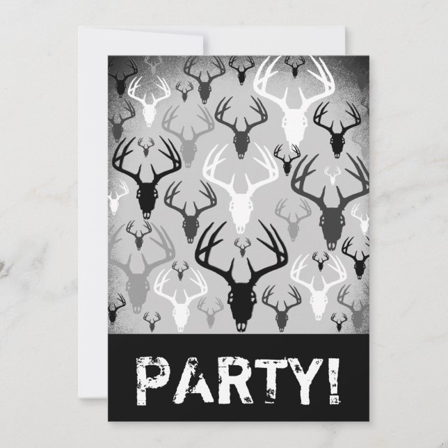 Invitation motif du crâne de Deer Antlers (Devant)