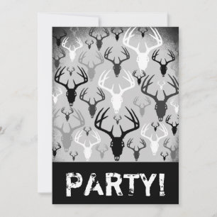 Invitation motif du crâne de Deer Antlers