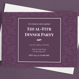 Invitation Motif élégant violet pour l'Aïd el-Fitr