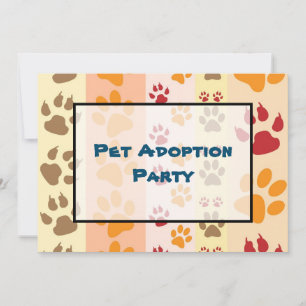 Invitation Motif Empreinte de patte du groupe d'adoption des 